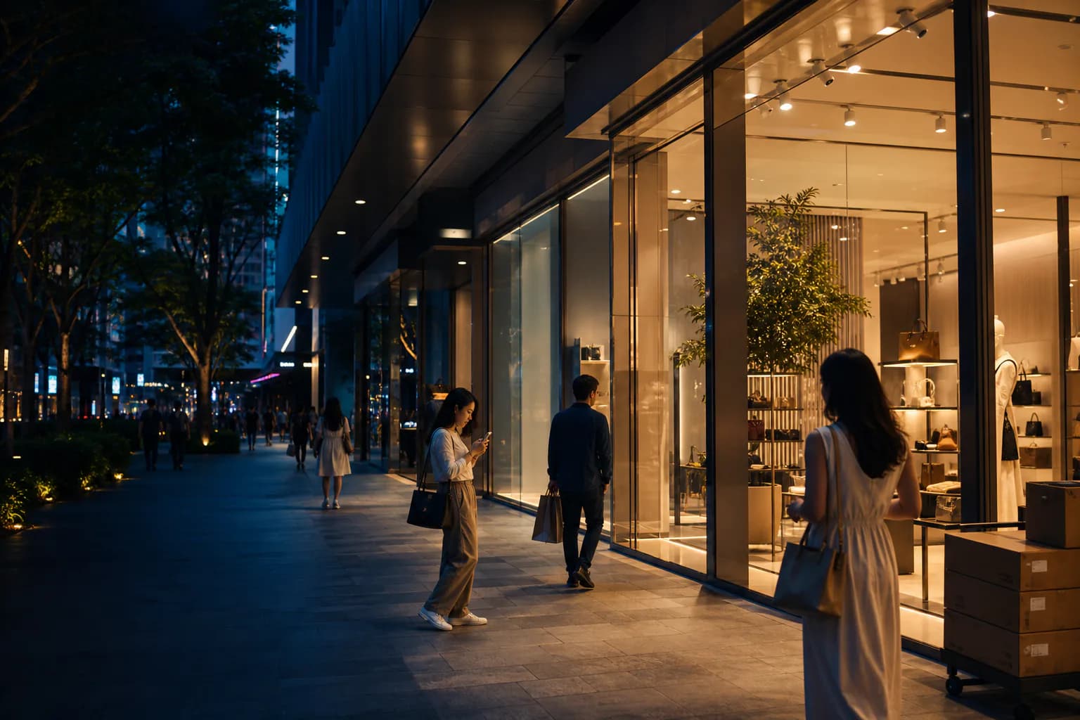 Connected retail and mobile commerce in a Singapore shopping district